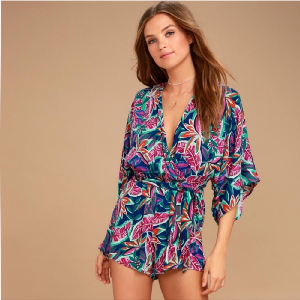 NWOT*Lulus Hypnotized Purple Print Romper L